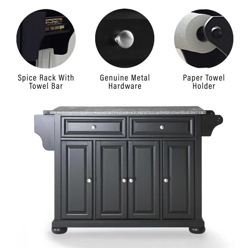 Three Posts™ Monty Granite Kitchen Island & Reviews Wayfair